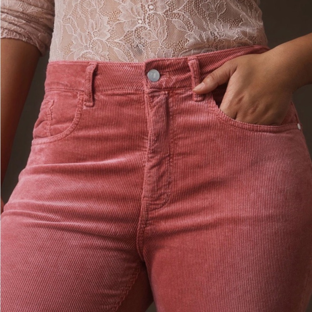 Pilcro Ya-Ya Mid-rise corduroy crop flare